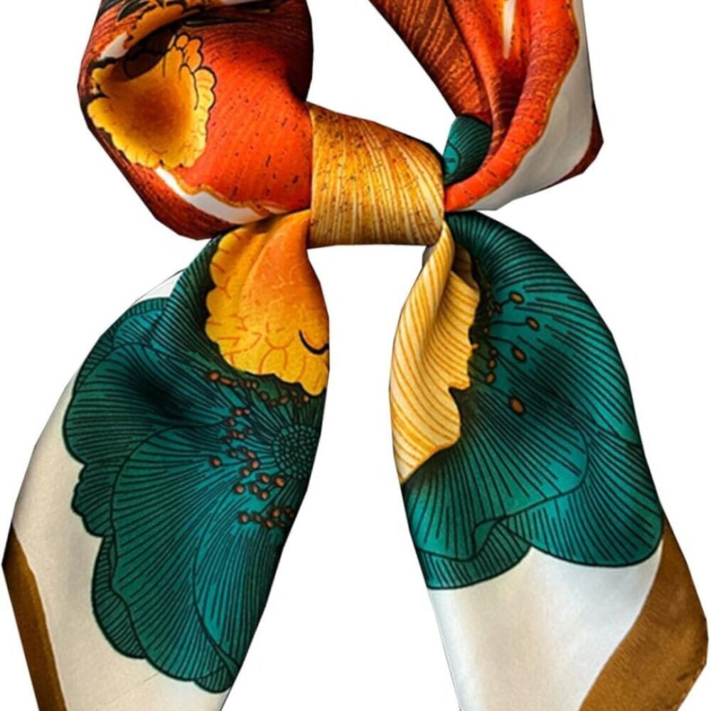 Hair Bandanas Scarf For Women Lightweight Fashion Neck Silk Satin Head Scarves F